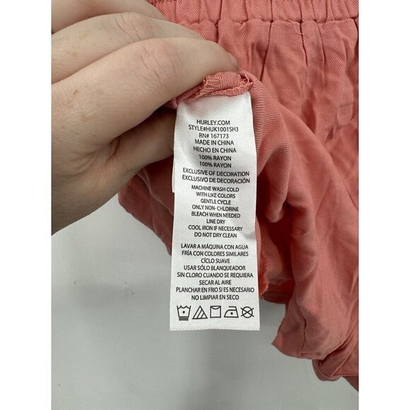 Hurley Shorts Women Large Pink Drawstring Summer Beach Resortwear Summer NEW - Picture 3 of 10